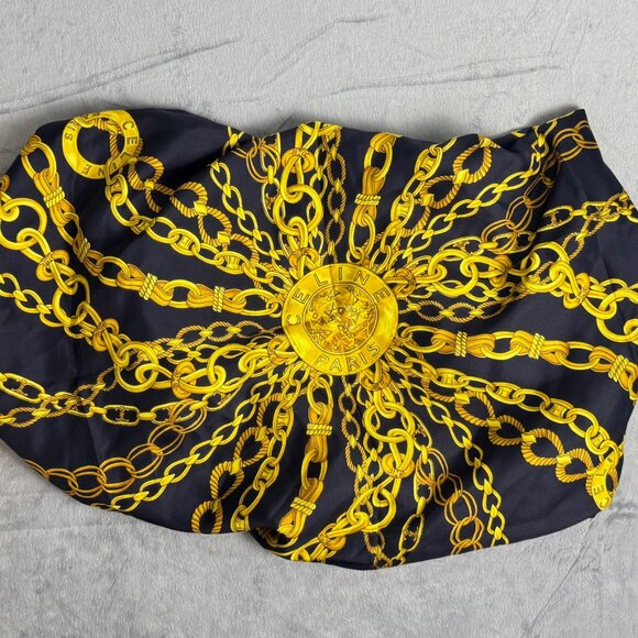 Celine Paris Silk Navy Blue Equestrian Print Scarf - Picture 2 of 5